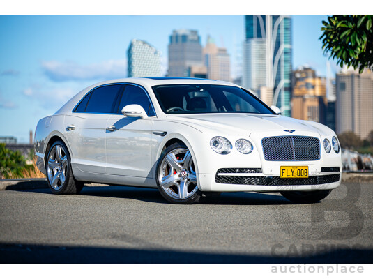 12/2014 Bentley Flying Spur V8 Mulliner (AWD) 3W MY15 4d Sedan Glacier White Twin Turbo V8 4.0L