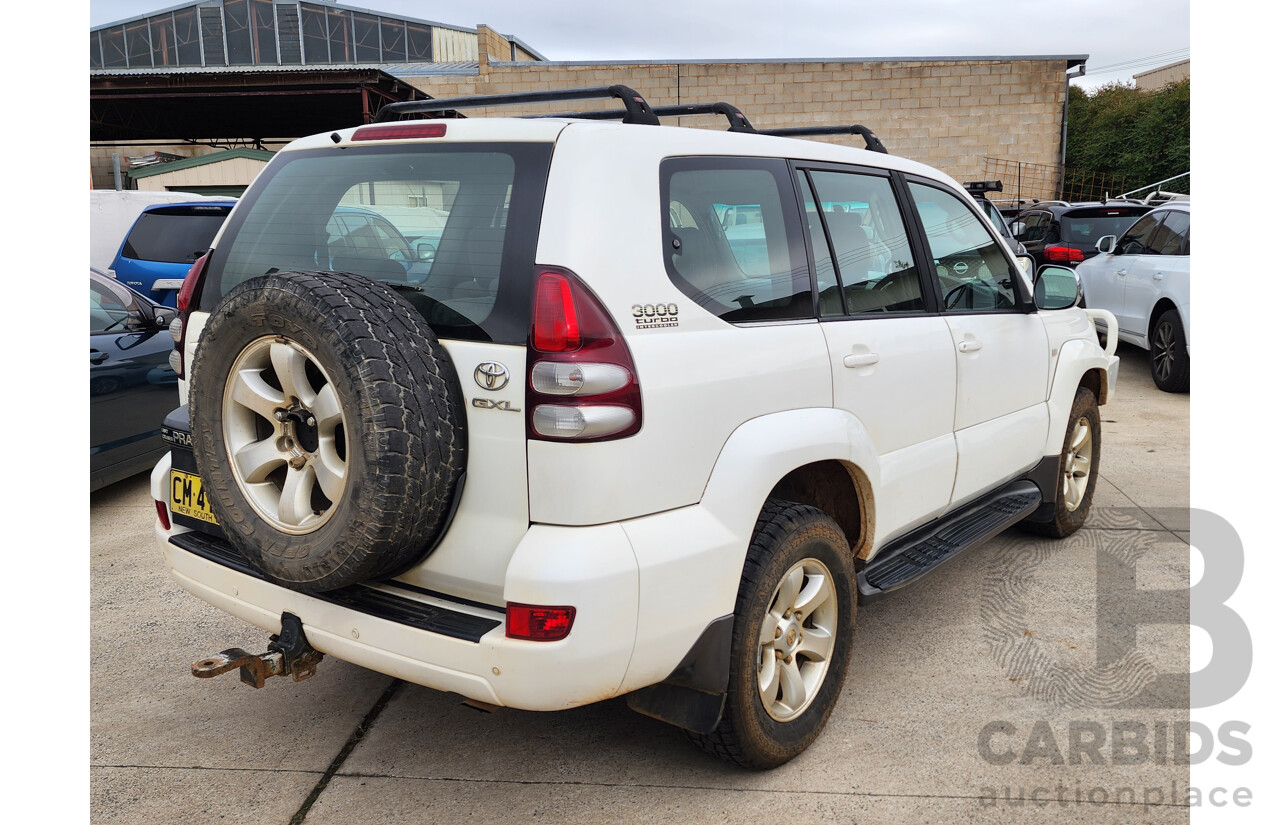 8/2005 Toyota Landcruiser Prado GXL (4x4) KZJ120R 4d Wagon White 3.0L