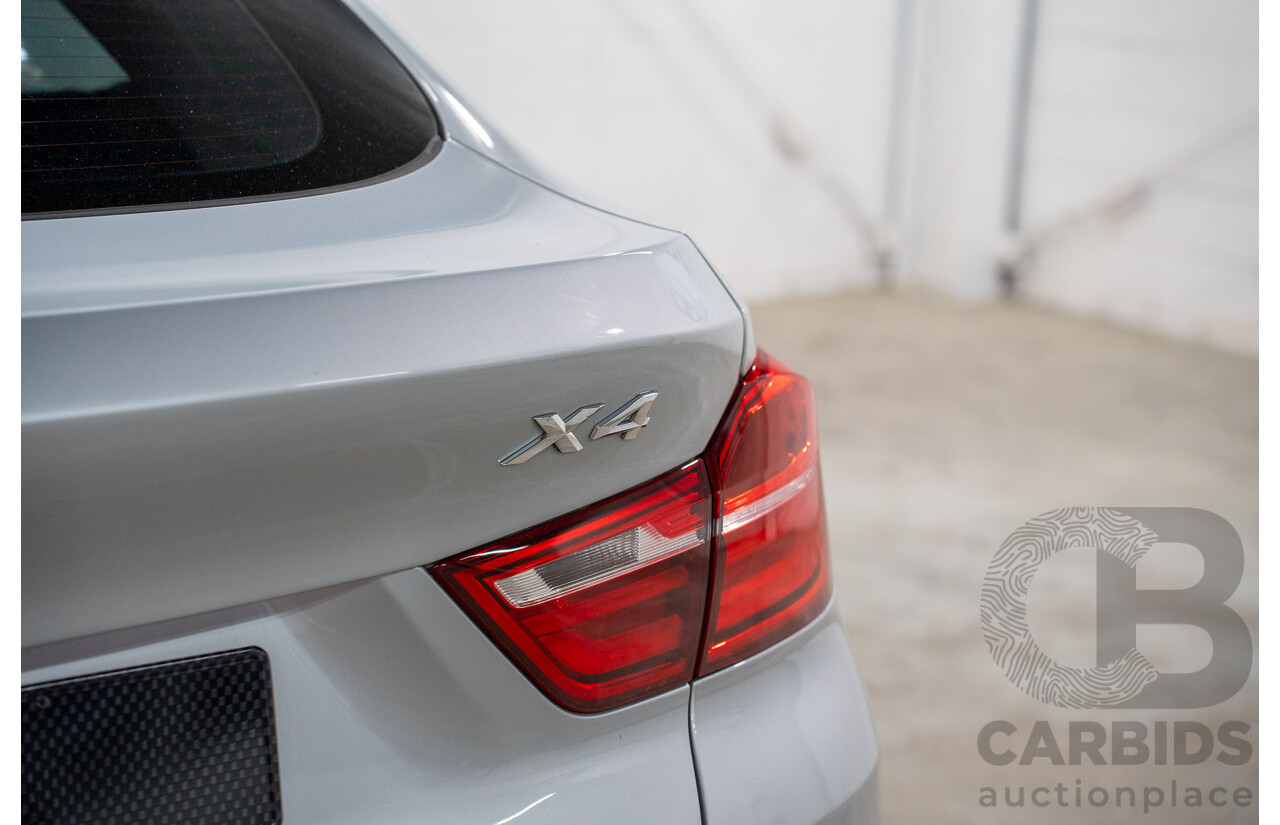 06/2016 Bmw X4 xDRIVE 20i AWD F26 MY16 5D Coupe Glacier Silver Metallic 2.0L