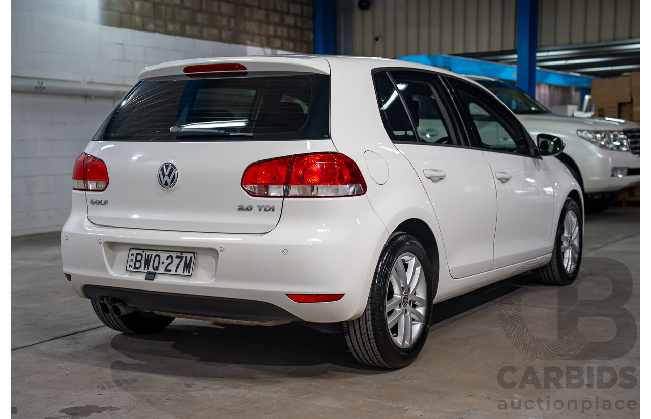 06/2011 Volkswagen Golf 103 TDI Comfortline (FWD) 1K MY11 5D Hatchback White Turbo Diesel 2.0L