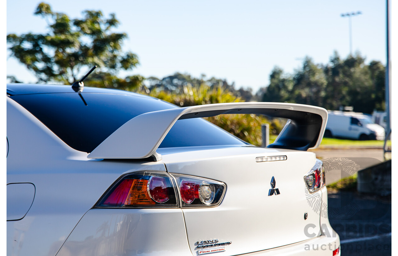 09/2021 Mitsubishi Lancer Evolution Final Edition (AWD) CJ MY15 4d Sedan White Turbo 2.0L