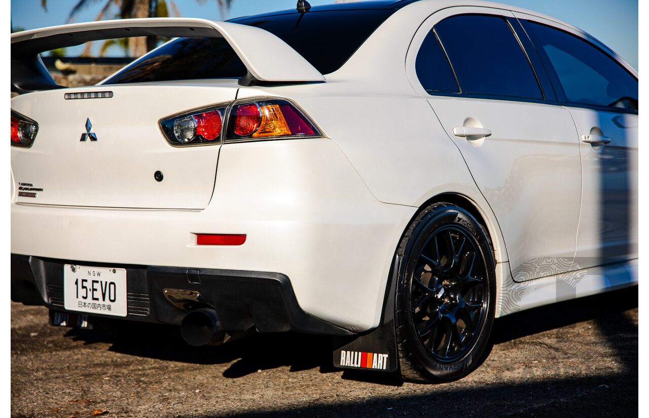 09/2021 Mitsubishi Lancer Evolution Final Edition (AWD) CJ MY15 4d Sedan White Turbo 2.0L