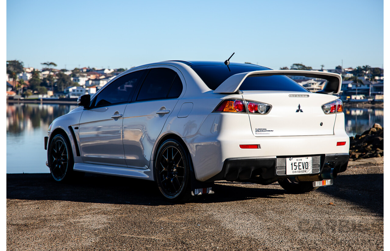09/2021 Mitsubishi Lancer Evolution Final Edition (AWD) CJ MY15 4d Sedan White Turbo 2.0L