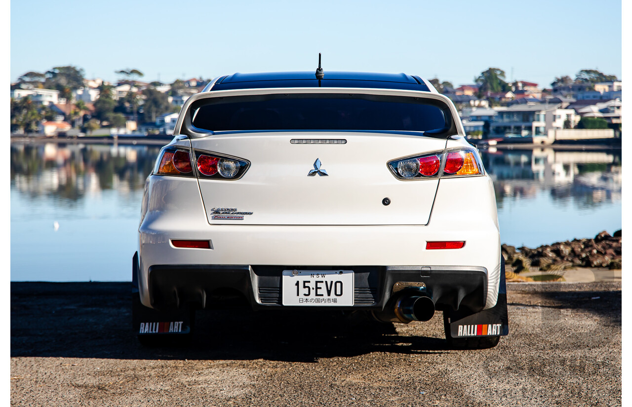 09/2021 Mitsubishi Lancer Evolution Final Edition (AWD) CJ MY15 4d Sedan White Turbo 2.0L