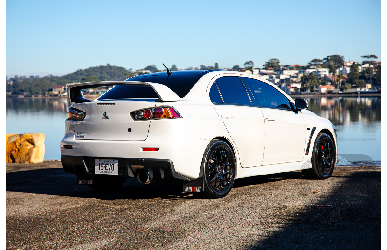 09/2021 Mitsubishi Lancer Evolution Final Edition (AWD) CJ MY15 4d Sedan White Turbo 2.0L