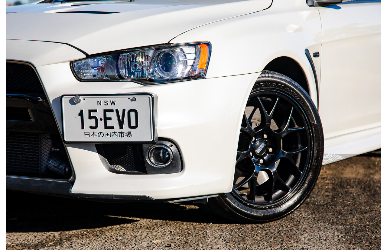 09/2021 Mitsubishi Lancer Evolution Final Edition (AWD) CJ MY15 4d Sedan White Turbo 2.0L