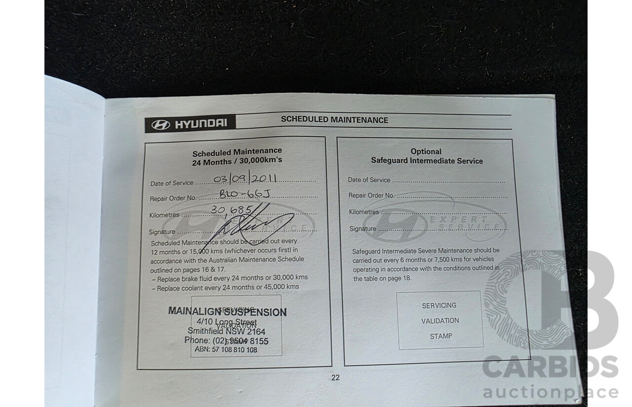 7/2009 Hyundai I30 cw SX 2.0L FWD MY09 4 Door Wagon Blue