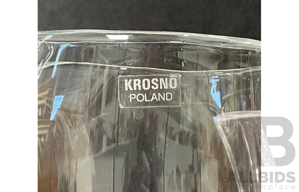 Collection of Glassware Including Krosno Pitcher