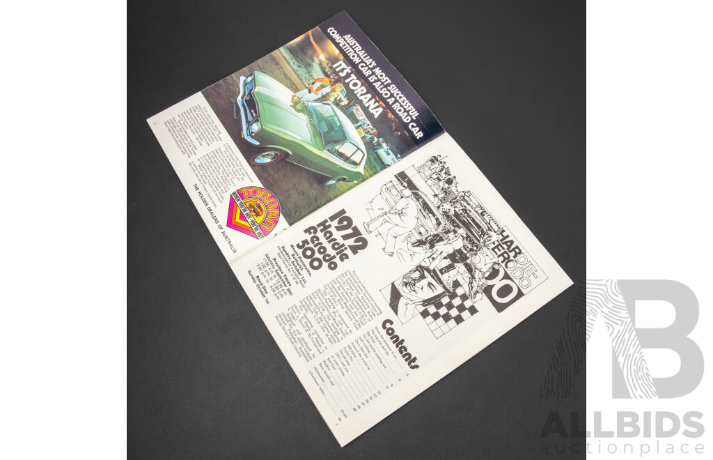 Vintage Signed Hardie Ferodo 500 Official Race Program, 1972