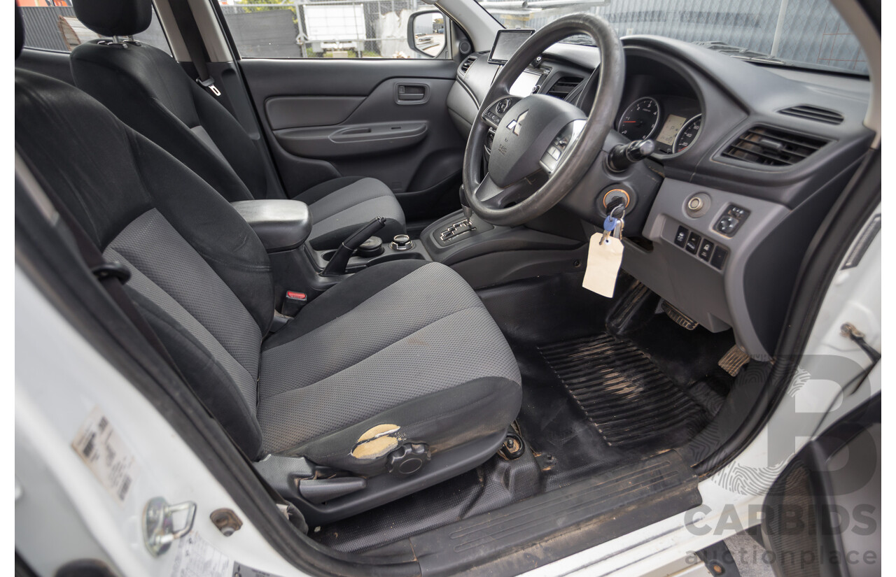 6/2017 Mitsubishi Triton GLX (4x4) MQ MY17 Dual Cab Utility White Turbo Diesel 2.4L