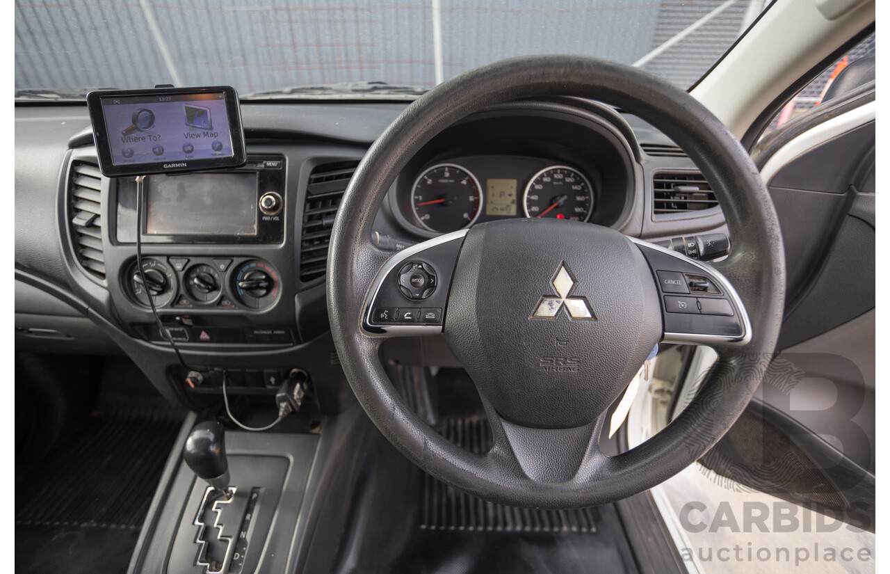 6/2017 Mitsubishi Triton GLX (4x4) MQ MY17 Dual Cab Utility White Turbo Diesel 2.4L