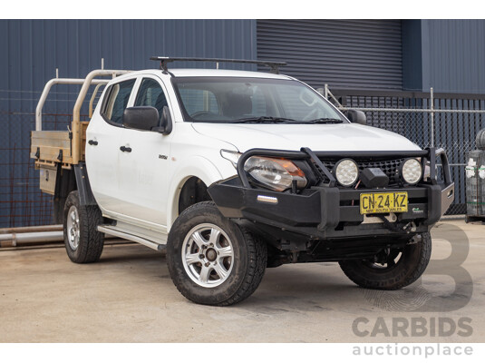 6/2017 Mitsubishi Triton GLX (4x4) MQ MY17 Dual Cab Utility White Turbo Diesel 2.4L