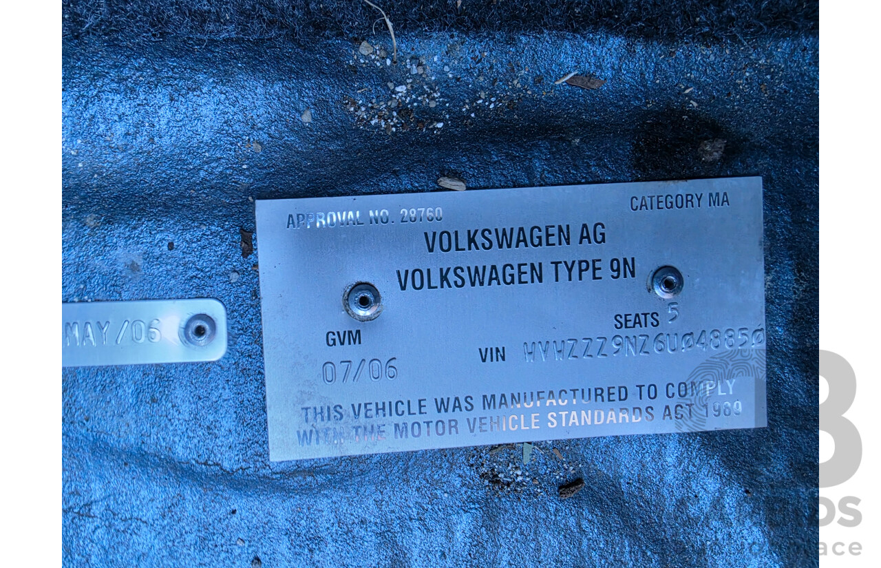 7/2006 Volkswagen Polo CLUB 9N MY06 UPGRADE 3d Hatchback Blue 1.4L