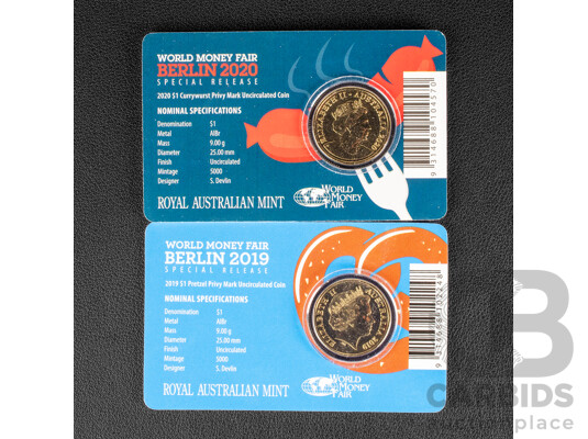 1660977 · Australian RAM One Dollar Coin, 2019 2020 Mintmarked, Berlin Money Fair