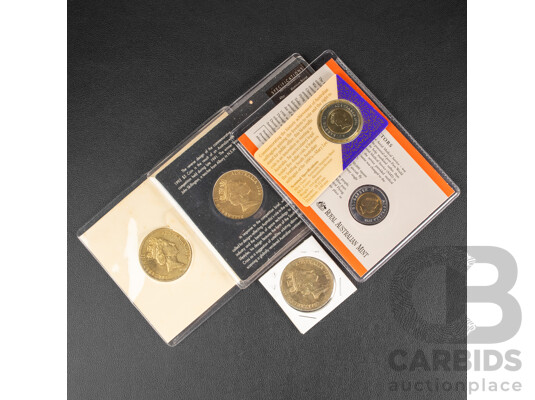 1660963 · Five Australian Five Dollar Coins, 1988, 1990, 1992, 1994, 1998
