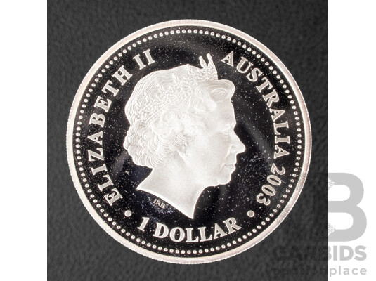 1660958 · Australian Perth Mint 2003 Silver Coloured One Dollar Coin, Coronation Anniversary .999
