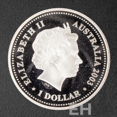 Australian Perth Mint 2003 Silver Coloured One Dollar Coin, Coronation Anniversary .999