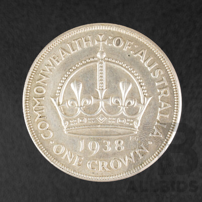 Australian 1938 KGVI Silver Crown, High Grade 