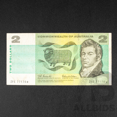 Australian 1966 Two Dollar Star Note Coombs/Wilson, ZFE 77170