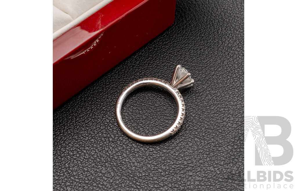 14ct White Gold & Lab Grown Diamonds Engagement Ring - Size I