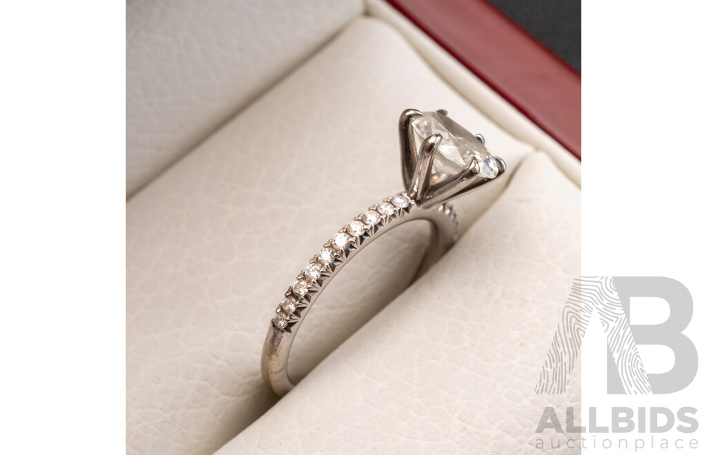 14ct White Gold & Lab Grown Diamonds Engagement Ring - Size I