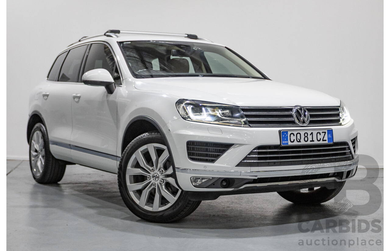 5/2016 Volkswagen Touareg V6 TDI (AWD) 7P MY16 4d Wagon Pure White Turbo Diesel V6 3.0L