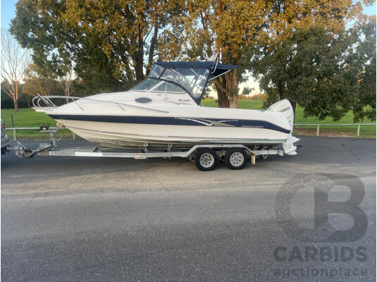 1660463 · NO RESERVE - 2008 Mustang 2000 Bluewater Half Cabin, 150HP Etec Evinrude, 439Hrs