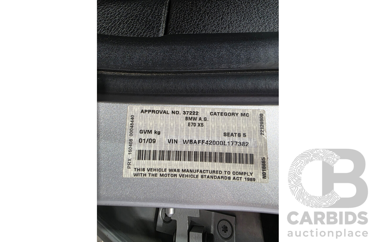 1/2009 BMW X5 xDrive30d (AWD) E70 MY09 4d Wagon Titanium Silver Metallic Turbo Diesel 3.0L