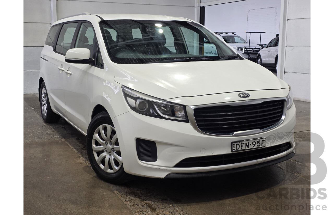 5/2016 Kia Carnival S YP MY16 4d Wagon Clear White 3.3L - 8 Seater