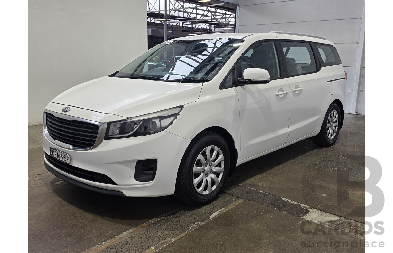 5/2016 Kia Carnival S YP MY16 4d Wagon Clear White 3.3L - 8 Seater