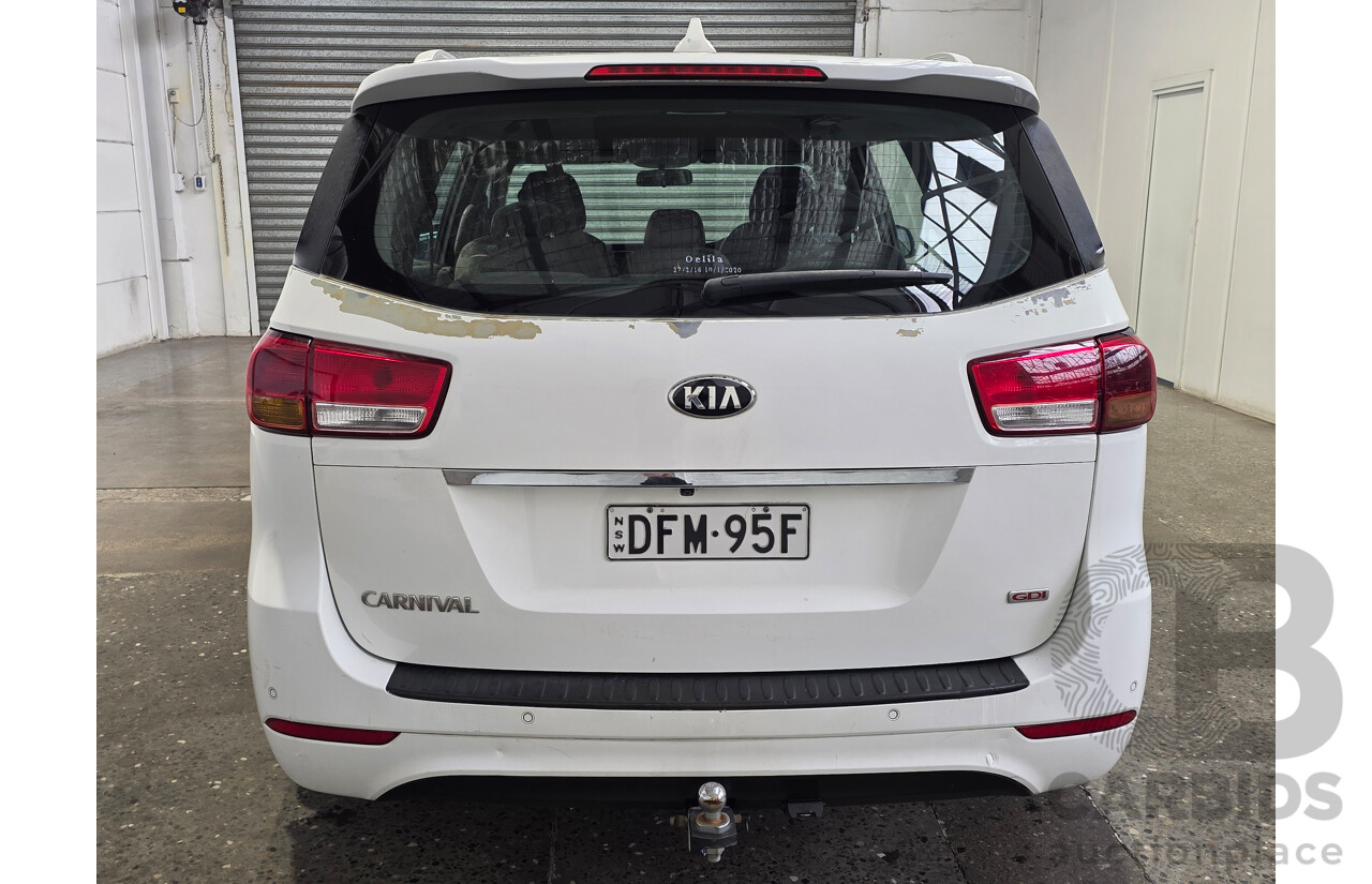 5/2016 Kia Carnival S YP MY16 4d Wagon Clear White 3.3L - 8 Seater