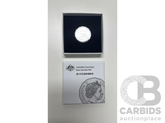 1662949 · L51 - 2015 Royal Australian Mint 50c Lunar New Year of the Goat Tetra-Decagonal Coin x2