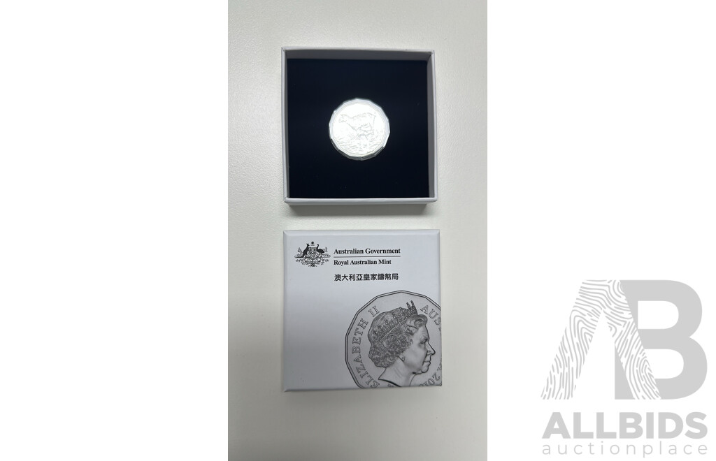 L51 - 2015 Royal Australian Mint 50c Lunar New Year of the Goat Tetra-Decagonal Coin x2