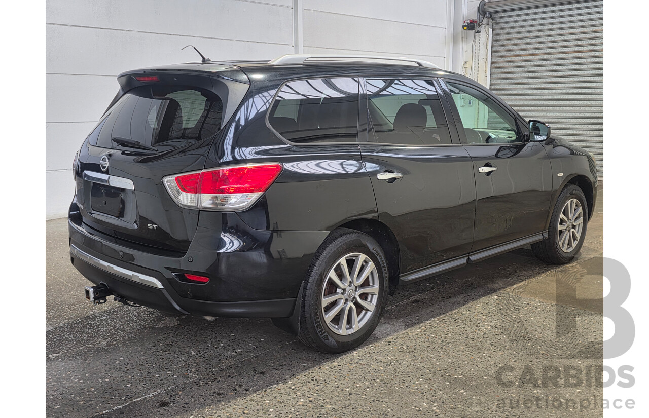 8/2014 Nissan Pathfinder ST (4x2) R52 4d Wagon Black Obsidian V6 3.5L - 7 Seater