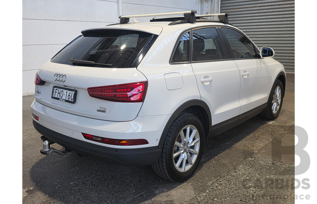 7/2016 Audi Q3 2.0 TDI Quattro (AWD) 8U MY15 4d Wagon Cortina White Turbo 2.0L