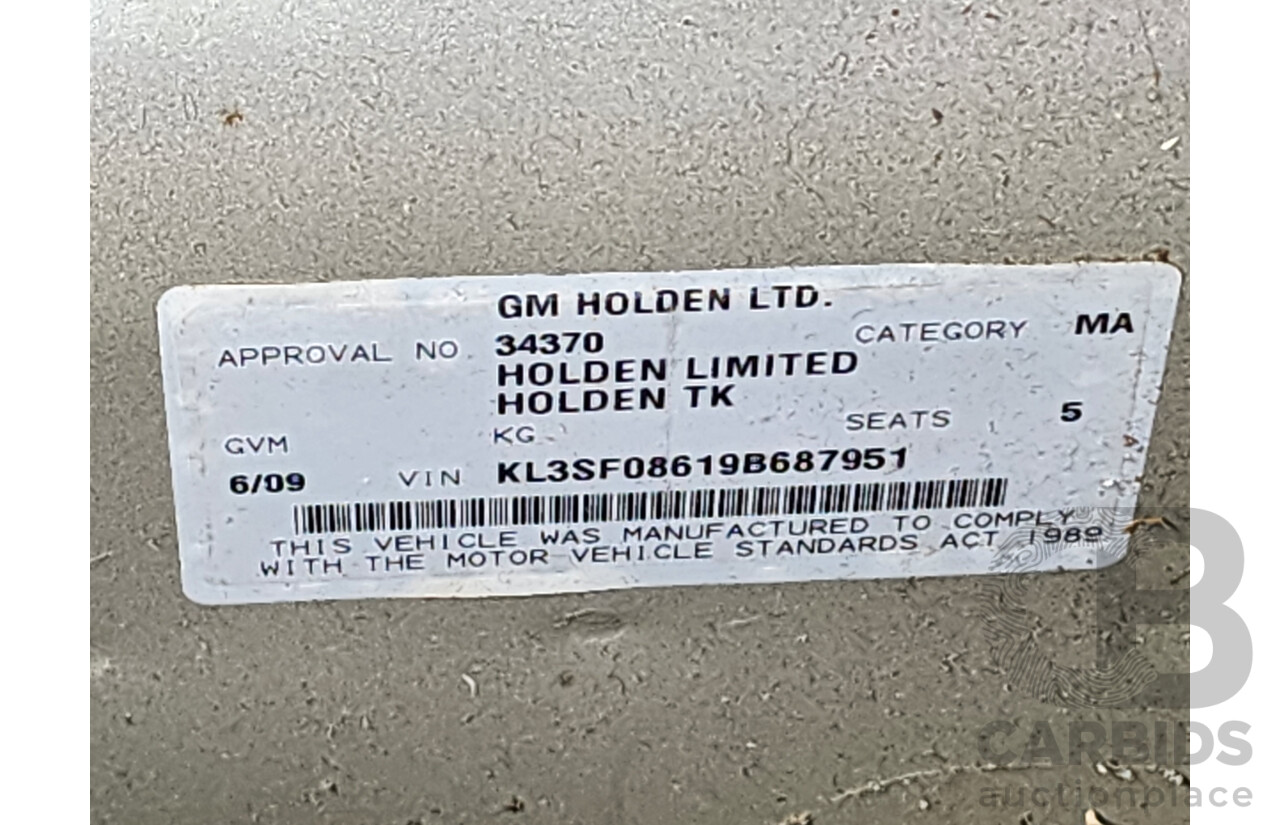 6/2009 Holden Barina  TK MY09 3d Hatchback Grey 1.6L