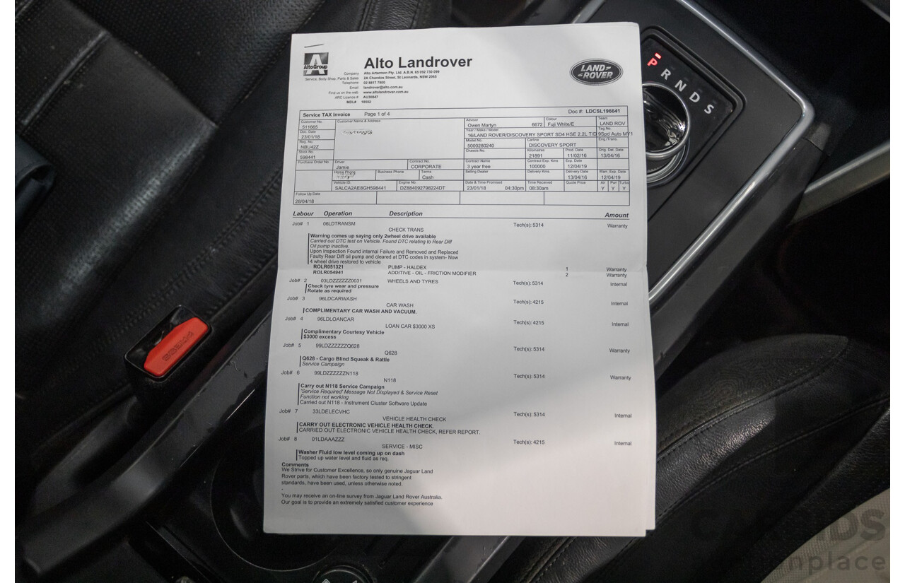 4/2016 Land Rover Discovery Sport SD4 HSE (AWD) LC MY16.5 4d Wagon Fuji White Turbo Diesel 2.2L - 7 Seater