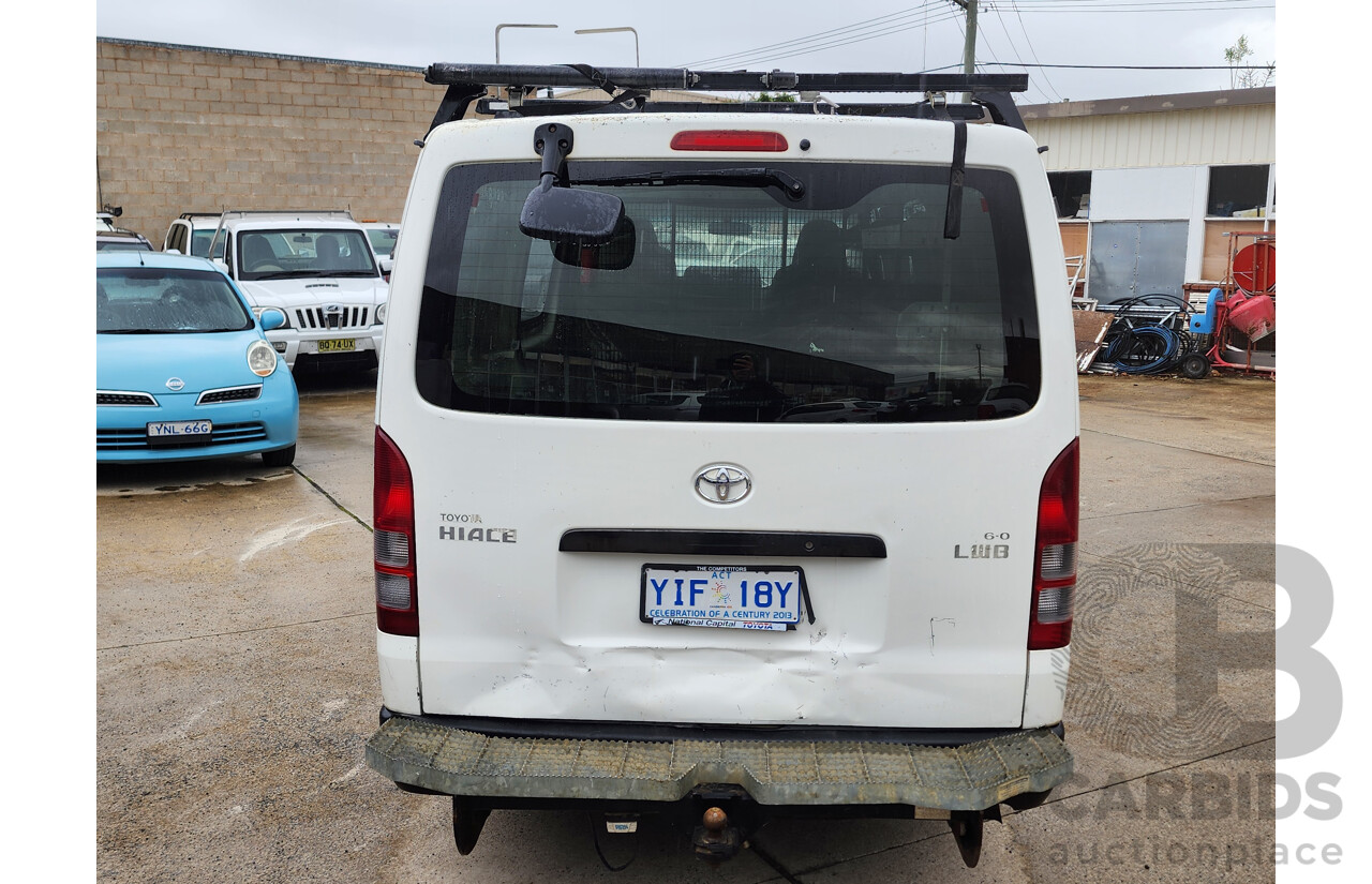 3/2012 Toyota Hiace LWB KDH201R MY12 UPGRADE 4d Van White 3.0L