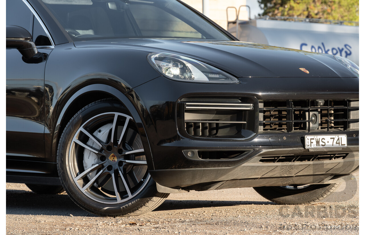 08/2018 Porsche Cayenne Turbo (AWD) 9YA MY19 4d Wagon Jet Black Metallic Twin Turbo V8 4.0L