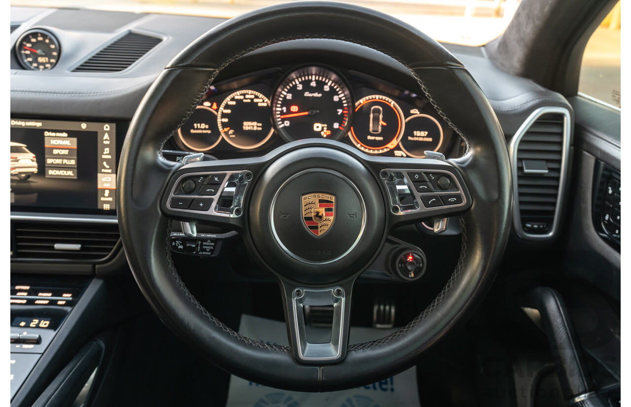 08/2018 Porsche Cayenne Turbo (AWD) 9YA MY19 4d Wagon Jet Black Metallic Twin Turbo V8 4.0L