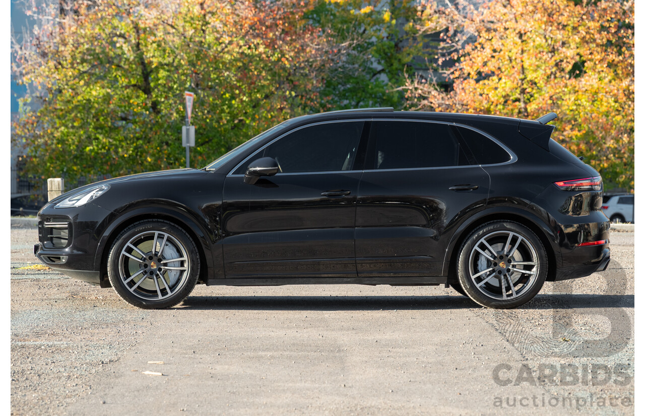 08/2018 Porsche Cayenne Turbo (AWD) 9YA MY19 4d Wagon Jet Black Metallic Twin Turbo V8 4.0L
