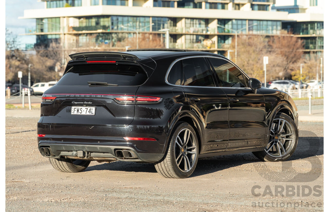 08/2018 Porsche Cayenne Turbo (AWD) 9YA MY19 4d Wagon Jet Black Metallic Twin Turbo V8 4.0L