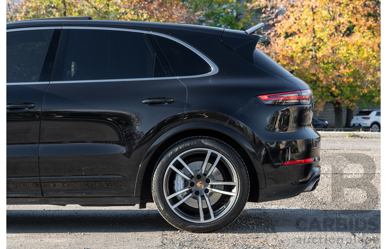 08/2018 Porsche Cayenne Turbo (AWD) 9YA MY19 4d Wagon Jet Black Metallic Twin Turbo V8 4.0L