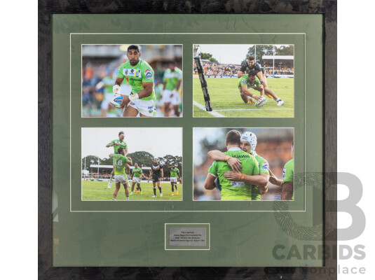 Collection of Ten Large Framed Photo Print of Canberra Raiders Players