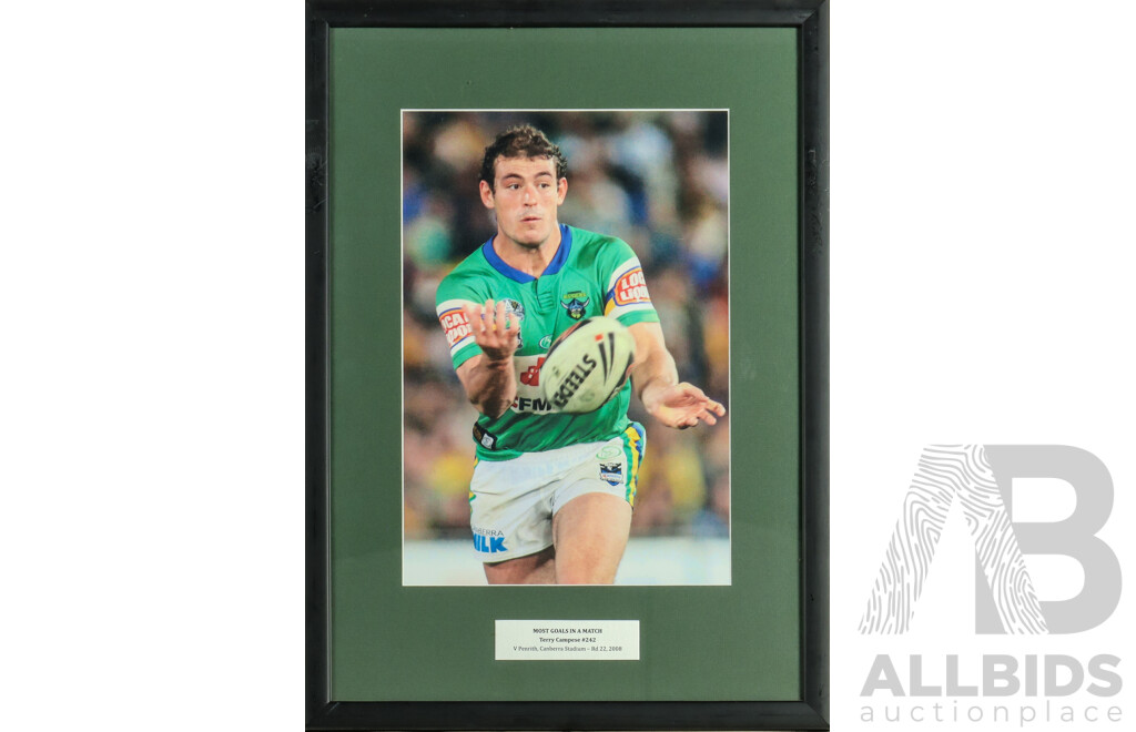 1661140 · Framed Photo Print of Canberra Raiders Terry Campese