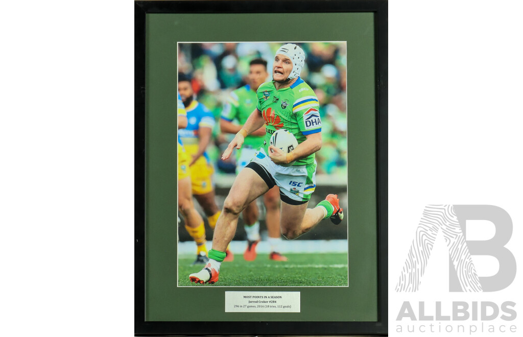 1661153 · Framed Photo Print of Canberra Raiders Jarrod Croker