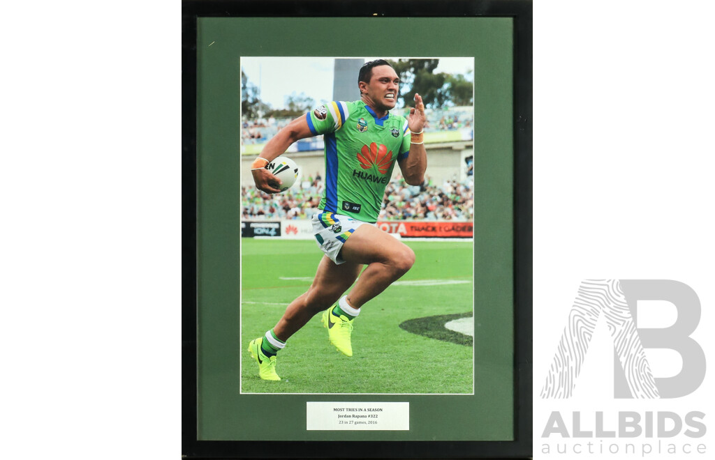 1661135 · Framed Photo Print of Canberra Raiders Jordan Rapana