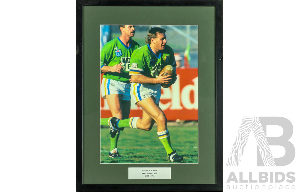1661157 · Framed Photo Print of Canberra Raiders Craig Bellamy