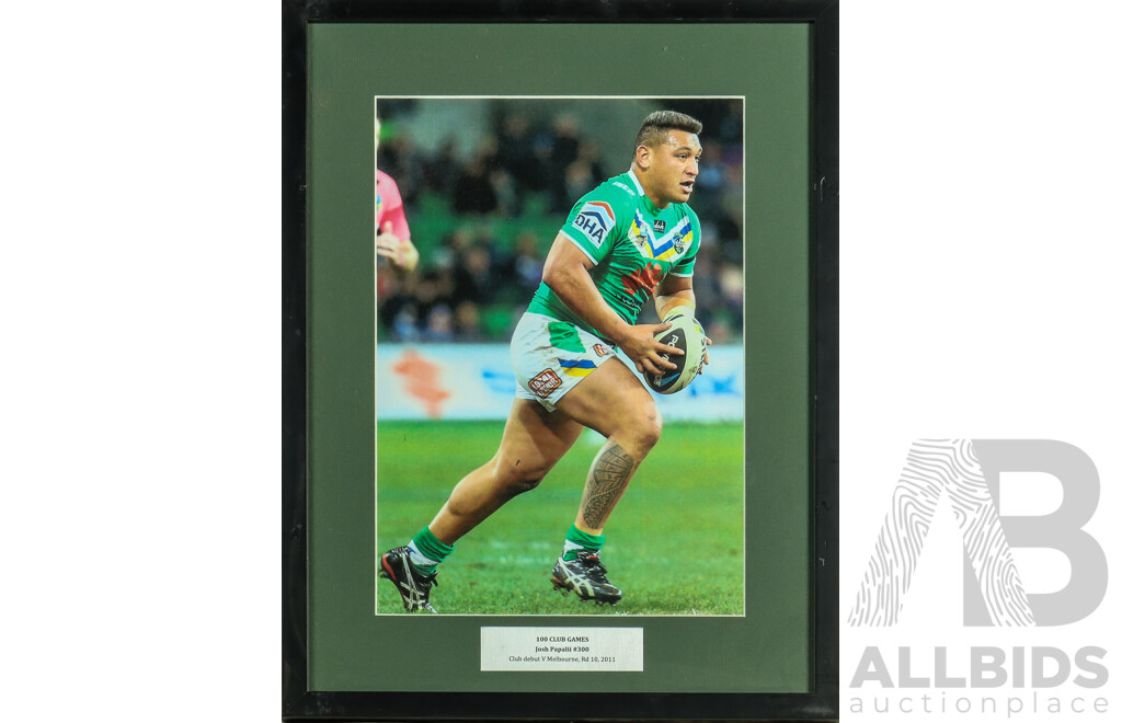 1661166 · Framed Photo Print of Canberra Raiders Josh Papalii