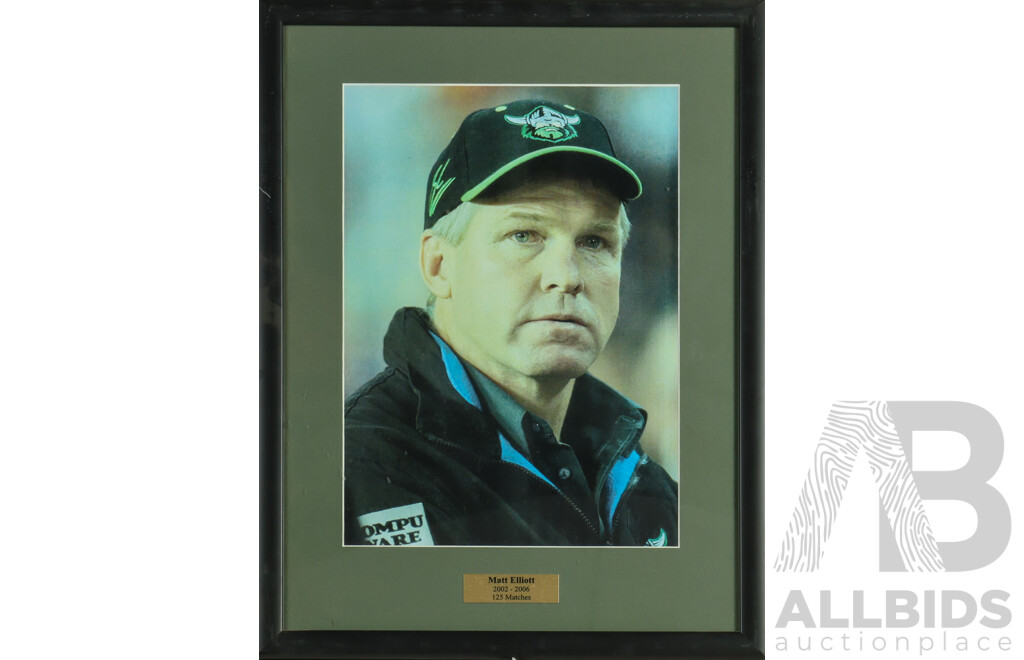 1661142 · Framed Photo Print of Canberra Raiders Matt Elliott